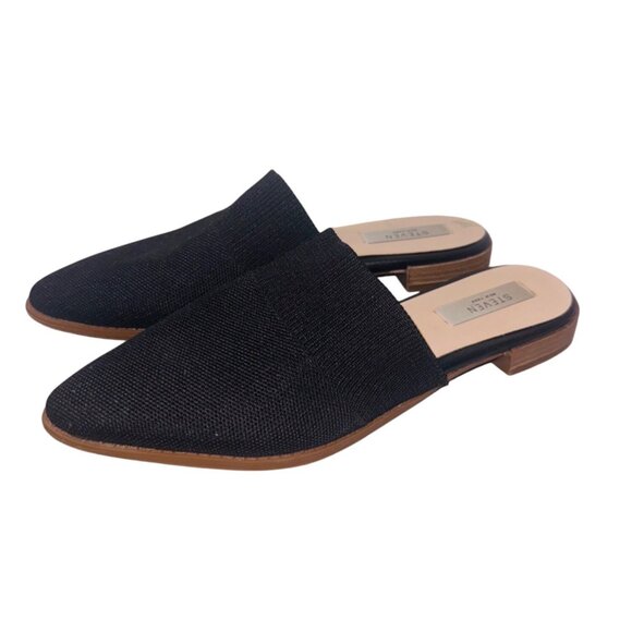 Steven New York Valdez Knit Black Textured Mule Flats 9 Classic Money Minimalist - Picture 3 of 10